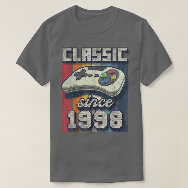 Camiseta Clássico 1998 24º Aniversário - Controle do Vídeo  (Frente do Design)