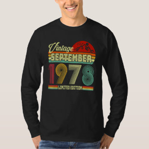 Camiseta Clássico 44º Aniversário Incrível Desde Setembro 1