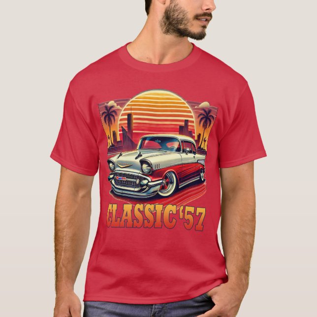 Camiseta Clássico '57 Chevy inspirou T-Shirt (Frente)