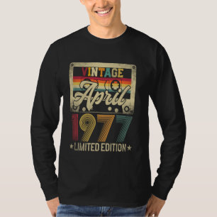 Camiseta Clássico Abril 1977 48º Aniversário 48 Anos Engraç