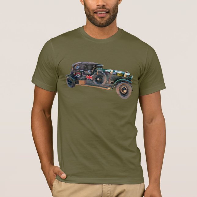 Camiseta Clássico - Abstrato de carro clássico inglês (Frente)