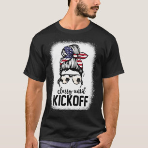 Camiseta Clássico até Kickoff Bleached Soccer Mãe Mensagem
