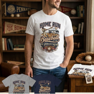 Camiseta Clássico Beisebol de Home Run