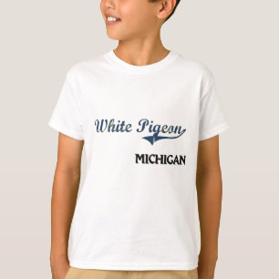 Camiseta Clássico branco da cidade de Michigan do pombo