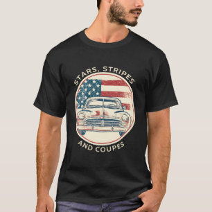 Camiseta Clássico Carro Patriótico Vintage, Bandeira Americ