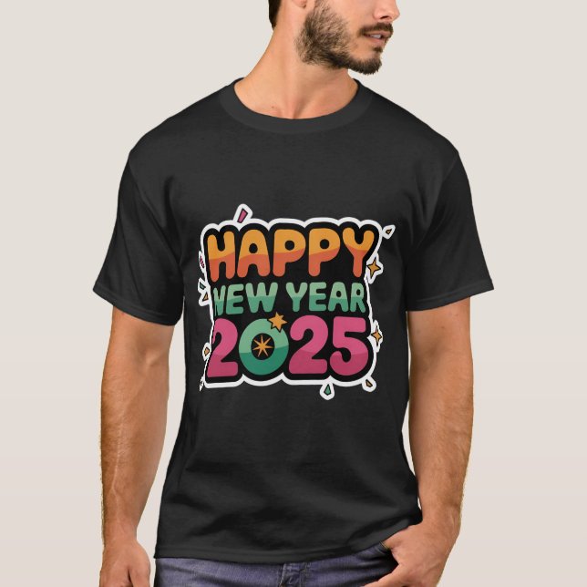 Camiseta Clássico com uma Torre Novo ano 2025 T-Shirts masc (Frente)