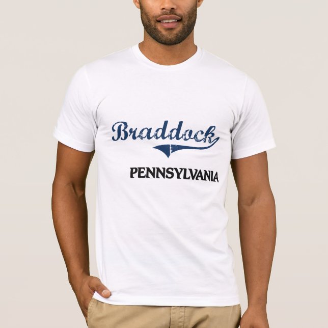 Camiseta Clássico da cidade de Braddock Pensilvânia (Frente)