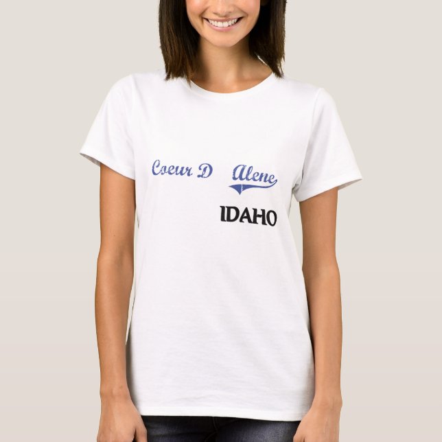 Camiseta Clássico da cidade de Coeur D'Alene Idaho (Frente)