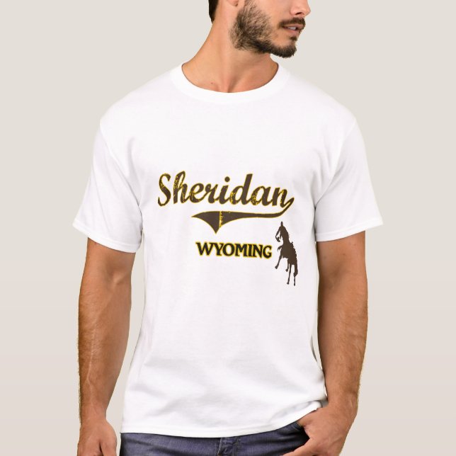 Camiseta Clássico da cidade de Sheridan Wyoming (Frente)