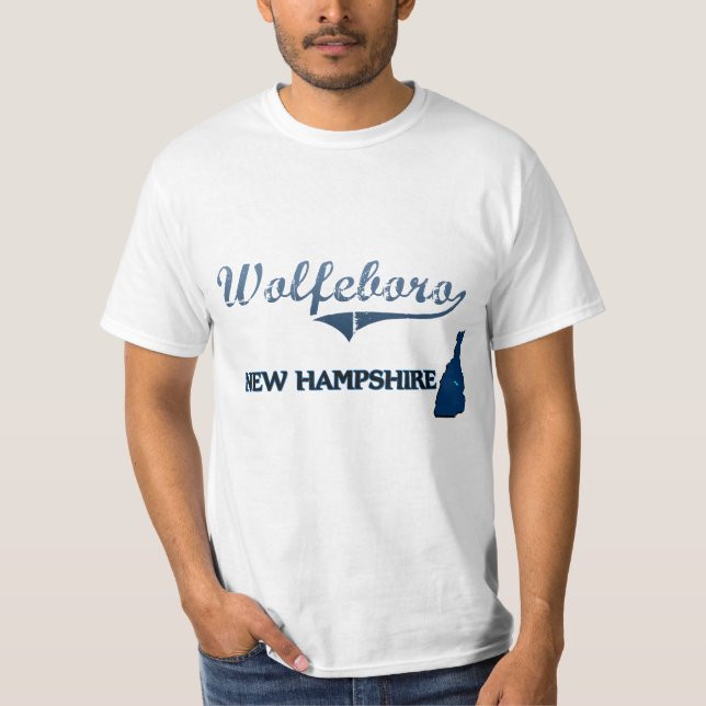 Camiseta Clássico da cidade de Wolfeboro New Hampshire (Frente)