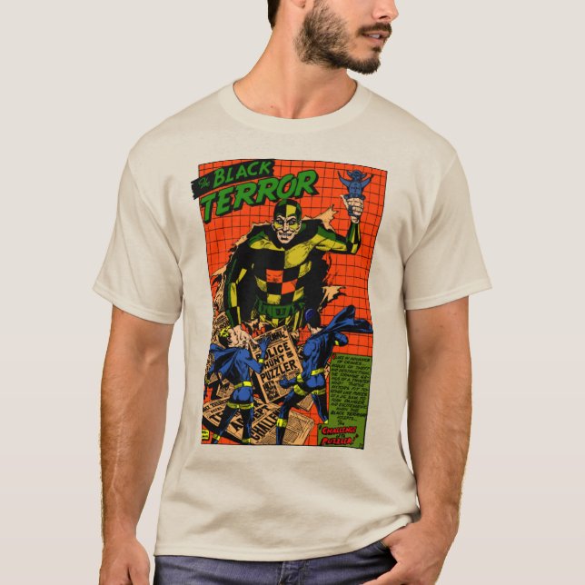 Camiseta Clássico da década de 1940 O T-Shirt Terror Negro (Frente)
