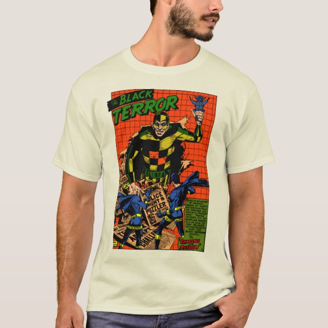 Camiseta Clássico da década de 1940 O T-Shirt Terror Negro (Frente)