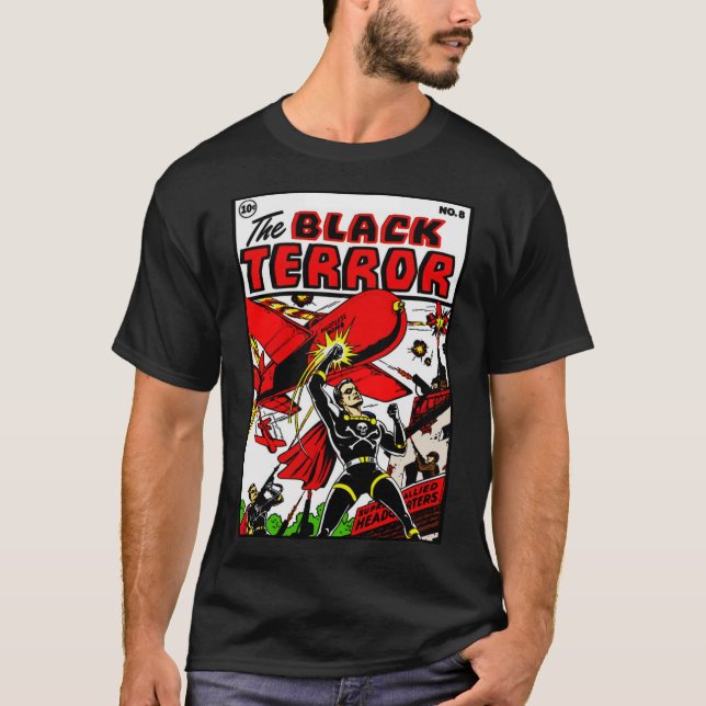 Camiseta Clássico da década de 1940 O T-Shirt Terror Negro (Frente)