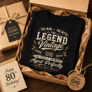 Camiseta Clássico de 1946 Envelhecido Perfeitamente Anivers