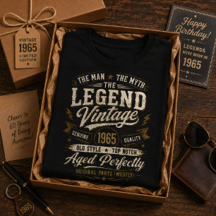 Camiseta Clássico de 1965 Envelhecido Perfeitamente 61º Ani