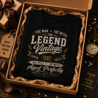 Camiseta Clássico de 1982 Envelhecido Perfeitamente para 44
