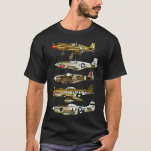 Camiseta Clássico de Combate WW2 contra Mustang P-51 da Amé