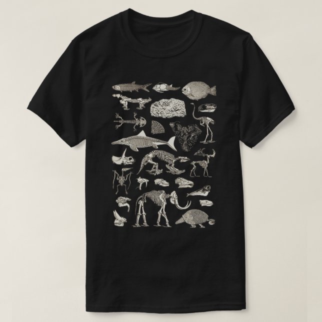 Camiseta Clássico de Ilustração Paleontológica (Frente do Design)