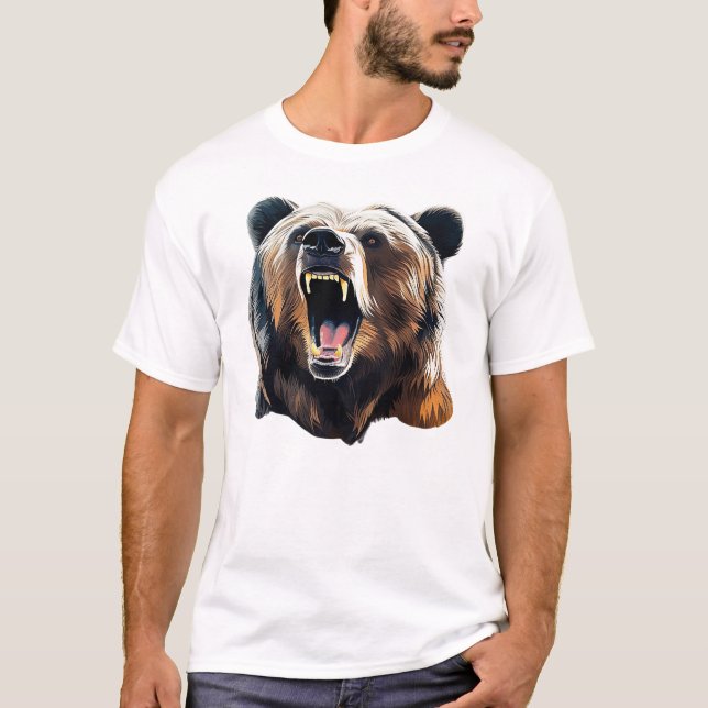 Camiseta Clássico de Natureza Selvagem de Animais Rajada Gr (Frente)