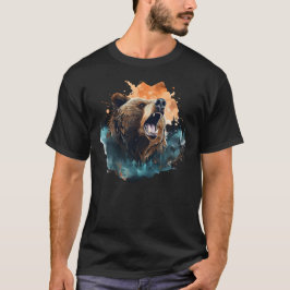 Camiseta Clássico de Natureza Selvagem de Animais Rajada Gr