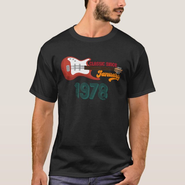 Camiseta Clássico desde janeiro de 1978 45ª Violão de Anive (Frente)