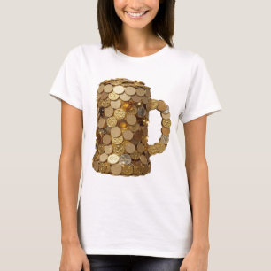 Camiseta Clássico Design Gráfico TESOURO DORADO Prata