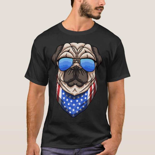 Camiseta Clássico do Cão Pug 100 (Frente)