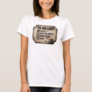 Camiseta Clássico Dourado CAFÉ PRIMEIRO SALVE O MUNDO