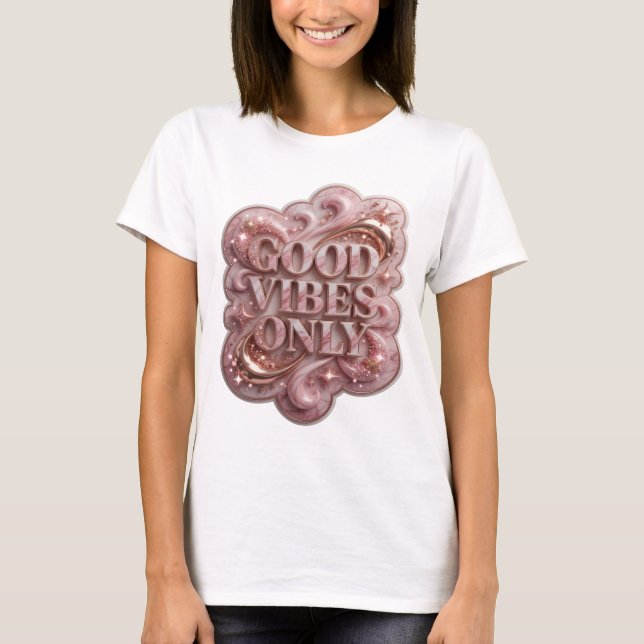 Camiseta Clássico Dourado GOOD VIBES ONLY (Frente)