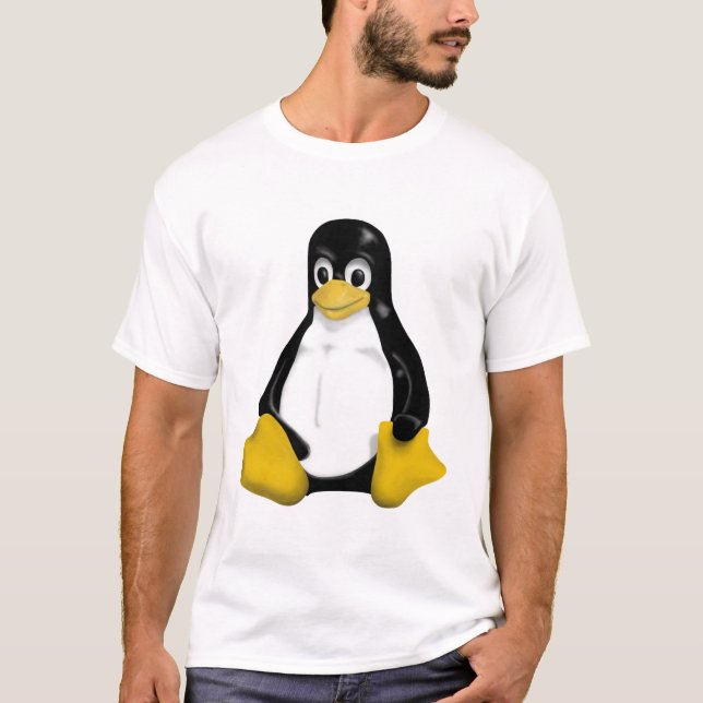 CAMISETA CLÁSSICO ENORME DE LINUX TUX (Frente)