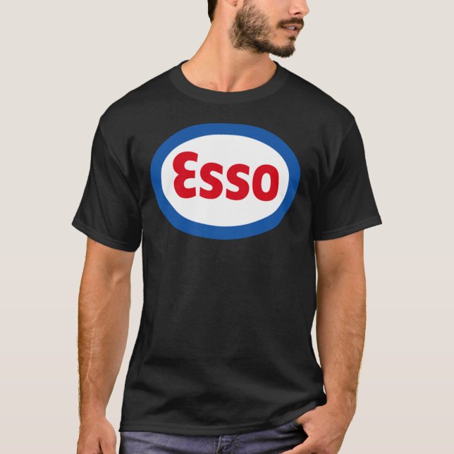 Camiseta Clássico Esso Gasolina Gasolina Diesel Logotipo Cl (Frente)