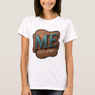Camiseta Clássico Estampa ME EST 1984 em Teal