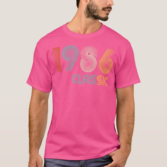 Camiseta Clássico Feito Em 1986 	 Presente de Aniversário d (Frente)