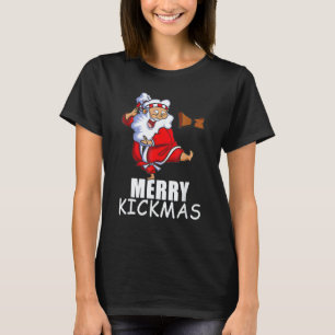 Camiseta Clássico Feliz Natal de Karatê Família de Papai No