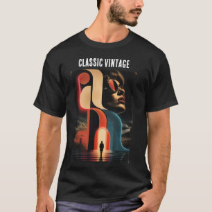 Camiseta Clássico Gráfico Abstrato Vintage Retro