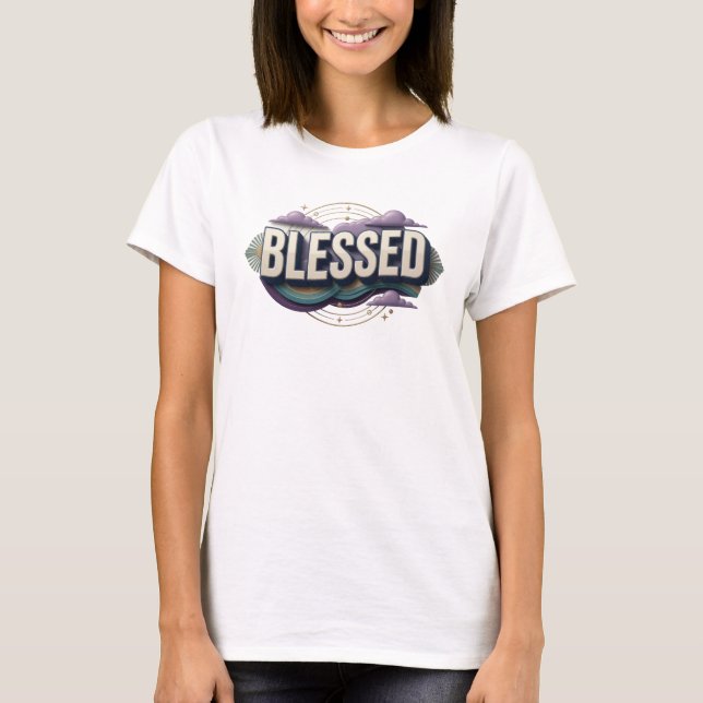 Camiseta Clássico Gráfico de Designer BÊNÇÃO (Frente)