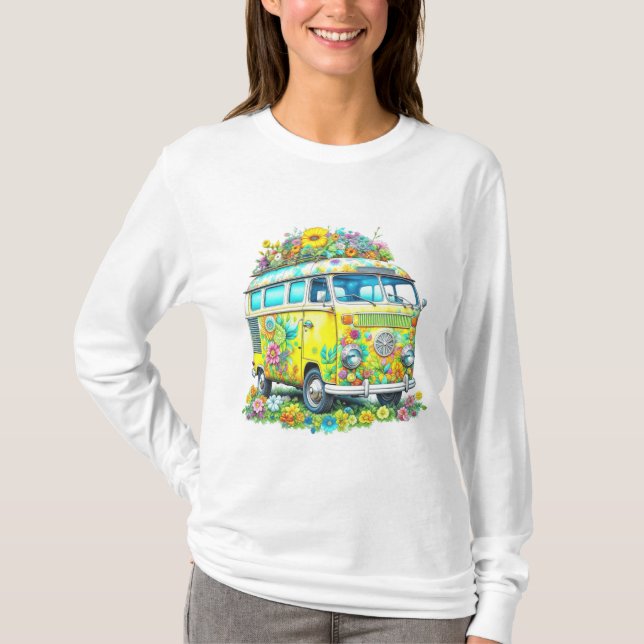 Camiseta Clássico hippie Tour Bus (Frente)