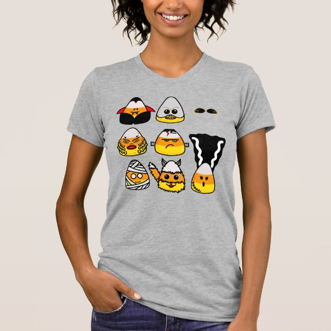 Camiseta Clássico Monstros de Hollywood Candy Corn T-Shirt (Frente)