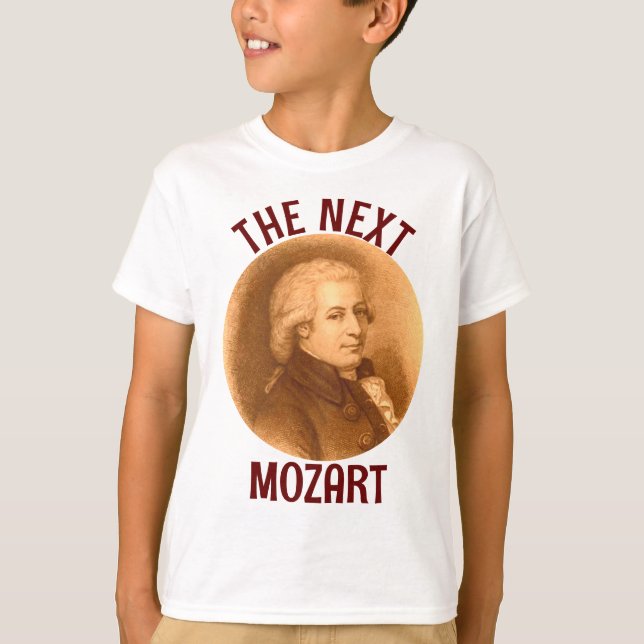Camiseta Clássico Mozart Cute Modern Music Lover T Shirt (Frente)