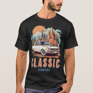 Camiseta Clássico Musculoso Carro Vintage Arte