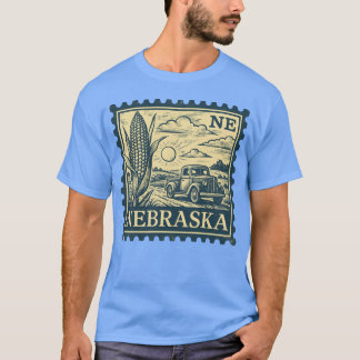 Camiseta Clássico Nebraska Stamp Milharais retro