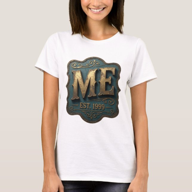 Camiseta Clássico Ouro ME EST 1999 Design Gráfico (Frente)