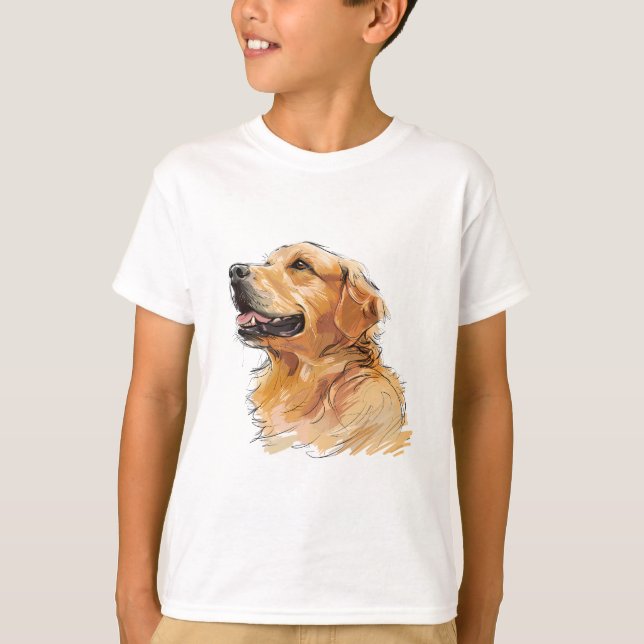 Camiseta Clássico para Crianças Silhuetas de Cães (Frente)