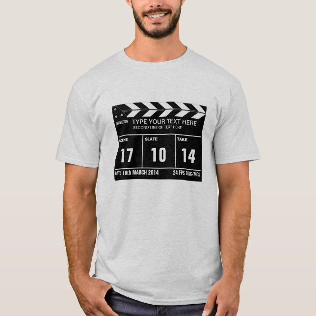Camiseta Clássico personalizado de Clapperboard (Frente)
