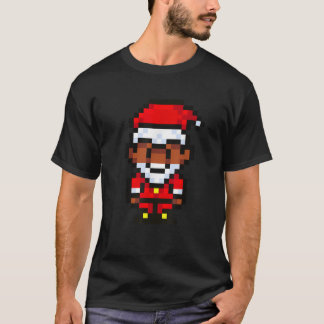 Camiseta Clássico Pixel Figurine Santa Claus