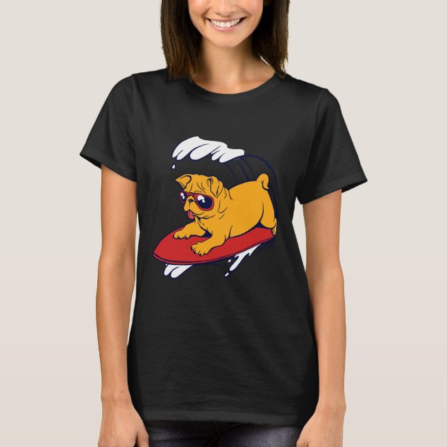 Camiseta Clássico PUG SURF 17 (Frente)