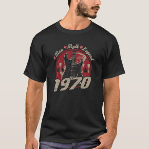 Camiseta Clássico Rock 50º Aniversário 1970 Violão O Homem
