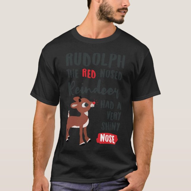 Camiseta Clássico Rudolph A Tipografia Da Névoa Vermelha (Frente)