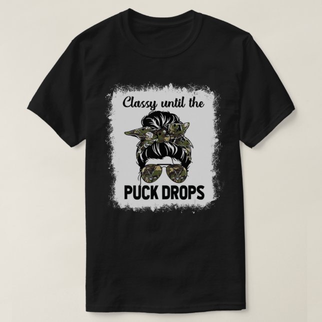 Camiseta Clássico Sangrado Até Que O Puck Cai Na Diversão D (Frente do Design)