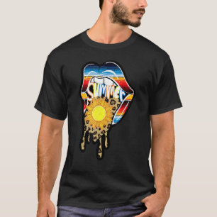 Camiseta Clássico Serape Ocidental Língua de Leopardo Lábio